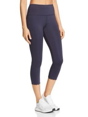 Kate Spade New York Navy Scalloped Hem Crop Leggings Small Athletic High Rise